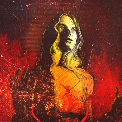 Cartaz do Fantaspoa de 2026, que homenageia Carrie, a Estranha (1976). Arte de Elizabeth Schuch<!-- NICAID(16236995) -->