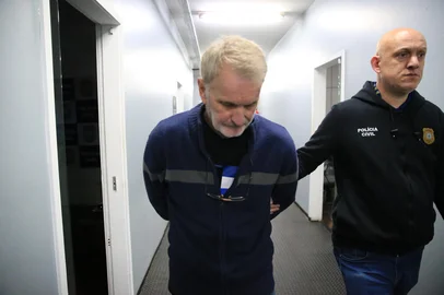 PORTO ALEGRE, RS, BRASIL, 05-09-2025: Preso homem que deixou mala com corpo de mulher na rodoviária de Porto Alegre. Ricardo Jardim, 66, foi preso pelo DHPP da Polícia Civil. Foto: Ronaldo Bernardi/Agência RBS<!-- NICAID(16117687) -->