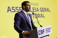 Samir Xaud foi eleito o novo presidente da Confederação Brasileira de Futebol (CBF) na manhã deste domingo (25) para um mandato de 2025 a 2029, na Assembleia Geral Eleitoral ocorrida na sede da entidade, no Rio de Janeiro.<!-- NICAID(16045408) -->