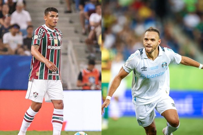 Montagem sobre fotos de Marcelo Gonçalves e Lucas Uebel / Fluminense e Grêmo/Divulgação