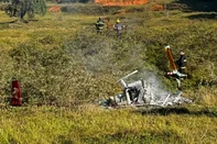 O Corpo de Bombeiros Militar de Santa Catarina (CBMSC) foi acionado na manhã desta quinta-feira, 21, às 8h38, para atendimento a uma ocorrência de queda de aeronave no município de Pomerode.<!-- NICAID(16290020) -->