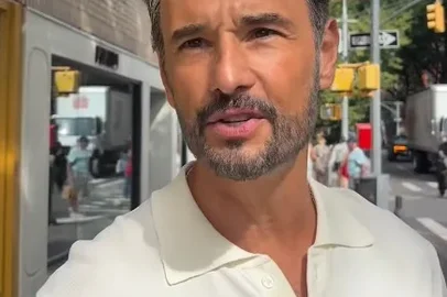 @khann_journey / Reprodução Rodrigo Santoro é abordado por influenciador nos EUA que não o reconhece