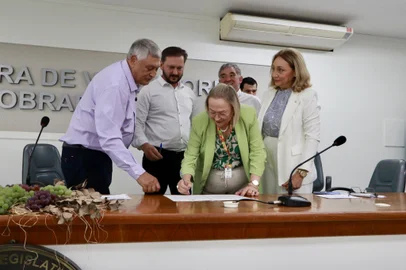 SOBRADINHO, RS, BRASIL, 15.01.2025: Ato de Assinatura de Portaria para repasse de valores para o Hospital de Sobradinho.<!-- NICAID(15954279) -->