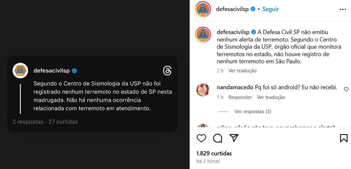 Captura de tela / Reprodução / Instagram Captura de tela / Reprodução / Instagram