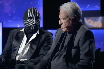 Mister M e Cid Moreira no Fantástico<!-- NICAID(15882201) -->