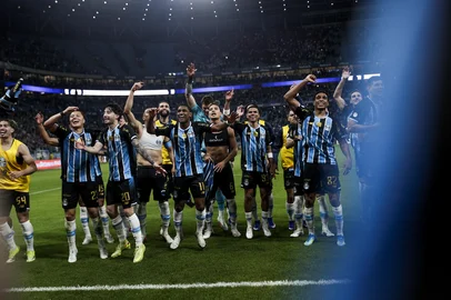 Duda Fortes / Grupo RBS PORTO ALEGRE, RS, BRASIL, 03-09-2026: Grêmio vs Internacional, clássico GreNal nº454, pelo jogo de volta das Quartas-de-Final da Copa do Brasil 2026. O jogo ocorre na Arena, em Porto Alegre. Foto: Duda Fortes/Grupo RBS<!-- NICAID(16359228) -->