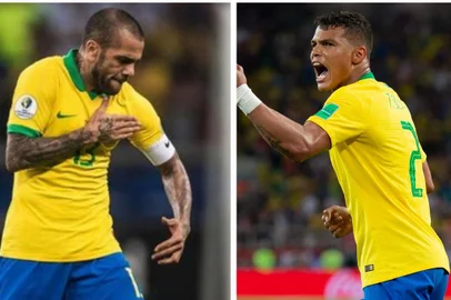 Daniel Alves e Thiago Silva são os brasileiros mais velhos a jogarem uma copa do mundo<!-- NICAID(15258996) -->