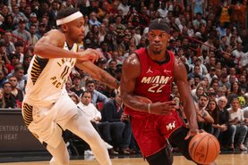 MIAMI, FL - NOVEMBER 30: Jimmy Butler #22 of the Miami Heat goes to the basket during the game on November 30, 2023 at Miami-Dade Arena in Miami, Florida. NOTE TO USER: User expressly acknowledges and agrees that, by downloading and or using this Photograph, user is consenting to the terms and conditions of the Getty Images License Agreement. Mandatory Copyright Notice: Copyright 2023 NBAE   Issac Baldizon/NBAE via Getty Images/AFP (Photo by Issac Baldizon / NBAE / Getty Images / Getty Images via AFP)<!-- NICAID(15614241) -->