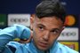 FC Porto's Brazilian forward #11 Pepê gestures during a press conference after a training at the Olival training ground, in Vila Nova de Gaia, near Porto, on November 6, 2023, on the eve of the UEFA Champions League 1st round day 4 football match between FC Porto and Antwerp. (Photo by MIGUEL RIOPA / AFP)<!-- NICAID(15589257) -->