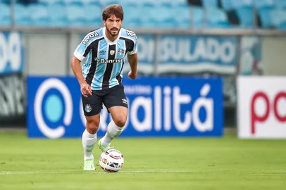 Gremio x Guarani-BARS - FUTEBOL/GAUCHAO 2022 /GREMIO X GUARANI-BA - ESPORTES - Lance da partida entre Gremio e Guarani de Bage disputada na noite deste domingo, na Arena do Gremio, valida pelo Campeonato Gaucho 2022. FOTO: LUCAS UEBEL/GREMIO FBPA. Na foto Lucas Silva Editoria: SPOIndexador: Lucas UebelSecao: futebolFonte: Gremio.netFotógrafo: Gremio x Guarani-BA<!-- NICAID(15035485) -->