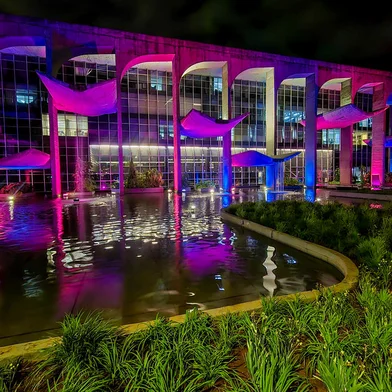 Brasília (DF), 29/01/2024, Iluminação especial no Palá¡cio da Justiça em comemoração ao Dia da Visibilidade Trans<!-- NICAID(15664042) -->