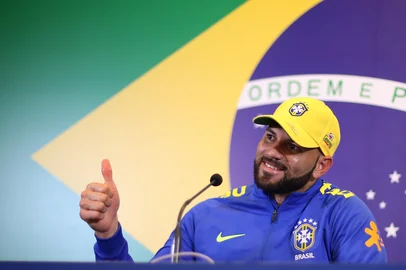 Lucas Figueiredo / MoWA Press Goleiro Weverton se apresenta na Seleção Olímpica e participa de entrevista coletiva. Lucas Figueiredo/MowaPress<!-- NICAID(12351971) -->