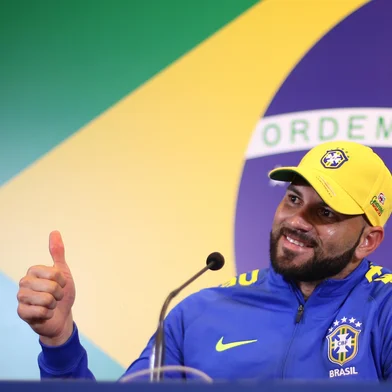 Goleiro Weverton se apresenta na Seleção Olímpica e participa de entrevista coletiva. Lucas Figueiredo/MowaPress<!-- NICAID(12351971) -->