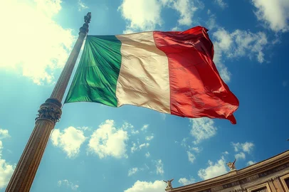 PORTO ALEGRE, RS, BRASIL, 07-10-2025: Bandeira italiana. - FOTO: Ilja/stock.adobe.com Fonte: 977068771<!-- NICAID(16141186) -->