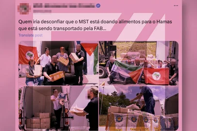 Transportados pela FAB, alimentos doados pelo MST foram destinados a palestinos, não ao Hamas<!-- NICAID(15586959) -->