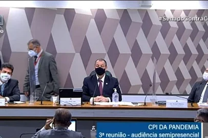 ***EM BAIXA***04/05/2021- Reproduções da Cpi da Covid, transmitida pela TV Senado. Foto: TV Senado / Reprodução<!-- NICAID(14773567) -->
