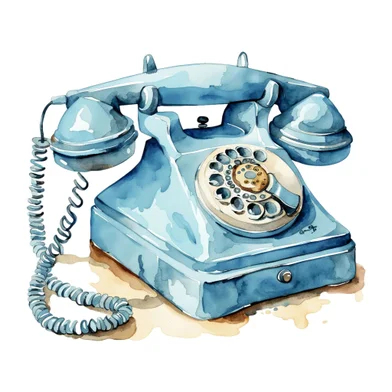 Blue Retro Telephone, PNG Clipart Image, Vintage Painted Watercolor Art, Generative AIFonte: 629455973<!-- NICAID(15552681) -->