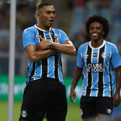 Porto Alegre, RS, Brasil — Campeonato Gaúcho 2026.Grêmio e São Luiz se enfrentam na Arena do Grêmio, em Porto Alegre, em partida válida por mais uma rodada do Gauchão 2026Indexador: jeff botega<!-- NICAID(16206118) -->