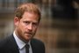 Britain's Prince Harry, Duke of Sussex arrives at the Royal Courts of Justice, Britain's High Court, in central London on March 28, 2023. - Prince Harry and pop superstar Elton John appeared at a London court, delivering a high-profile jolt to a privacy claim launched by celebrities and other figures against a newspaper publisher. The publisher of the Daily Mail, Associated Newspapers (ANL), is trying to end the high court claims brought over alleged unlawful activity at its titles. (Photo by Daniel LEAL / AFP)<!-- NICAID(15388130) -->
