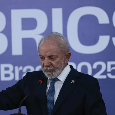 Rio de Janeiro (RJ), 07/07/2025 - Presidente Luiz InÃ¡cio Lula da Silva, durante pronunciamento ao final do Brics.Foto: JoÃ©dson Alves/AgÃªncia BrasilLocal: Rio de JaneiroIndexador: JoÃ©dson Alves/AgÃªncia BrasilFotógrafo: RepÃ³rter fotogrÃ¡fico<!-- NICAID(16078041) -->