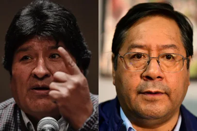 Montagem Evo Morales e Luis Ace<!-- NICAID(15805287) -->