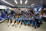 FOTO: Grêmio comemora classificação às semifinais da Copa do Brasil  