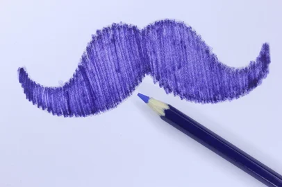 Novembro Azul: a campanha, Bigode, desenho, lápis de cor, azul. Foto:CLAUDIOPADIAR   / stock.adobe.comFonte: 220174307<!-- NICAID(14653122) -->