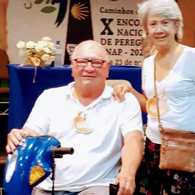 Santuário de Caravaggio, em Farroupilha, retoma pré-romarias com evento destinado a PcDs. Na foto, o casal Antonio e Ilma Neumann Potrich, no Encontro Nacional dos Peregrinos, em Aracaju, evento no qual surgiu a ideia da 1° Romaria das PcD do Caravagio. <!-- NICAID(15073500) -->