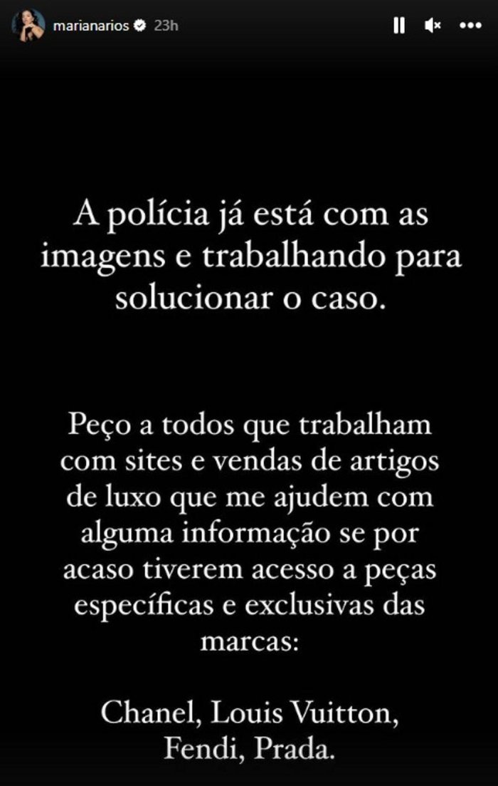 @marianarios instagram / Reprodução @marianarios instagram / Reprodução