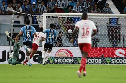 PORTO ALEGRE, RS, BRASIL, 12-03-2026: Grêmio x RB Bragantino, partida válida pela quinta rodada do Brasileirão 2026. O jogo ocorre na Arena, em Porto Alegre. Foto: Renan Mattos/Agência RBS<!-- NICAID(16244262) -->