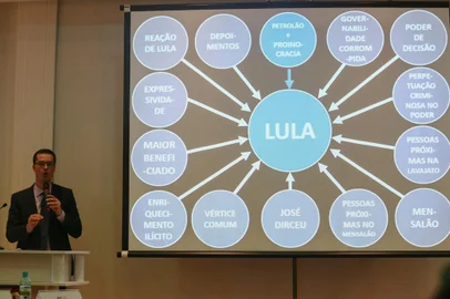 O procurador da República, Deltan Dallagnol, coordenador da força-tarefa da Operação Lava-Jato, concede entrevista coletiva para falar sobre o oferecimento de denúncia contra o  ex-presidente Luiz Inácio Lula da Silva pelo Ministério Público Federal, em Curitiba.<!-- NICAID(12440916) -->