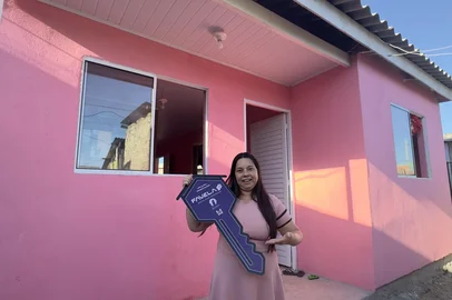 Favela 3D em Eldorado do Sul entrega 12 casas novas para afetados por enchente. Na foto, Elisa dos Santos Rodrigues<!-- NICAID(16179680) -->