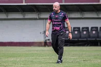 Tiago Cetolin, preprador físico do Caxias, em treinamento.<!-- NICAID(16301760) -->