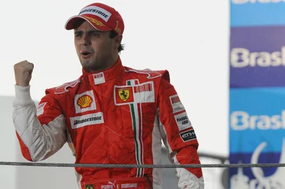 Felipe Massa após vitória no GP do Brasil de 2008.<!-- NICAID(12416057) -->