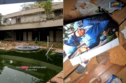 Um vídeo que mostra uma mansão milionária que pertencia a Pelé, na Praia de Pernambuco, em Guarajá, São Paulo, viralizou nas redes sociais nos últimos dias. Os registros mostram o imóvel em visível estado de abandono e diversos antigos itens de Pelé (veja abaixo).<!-- NICAID(16063166) -->