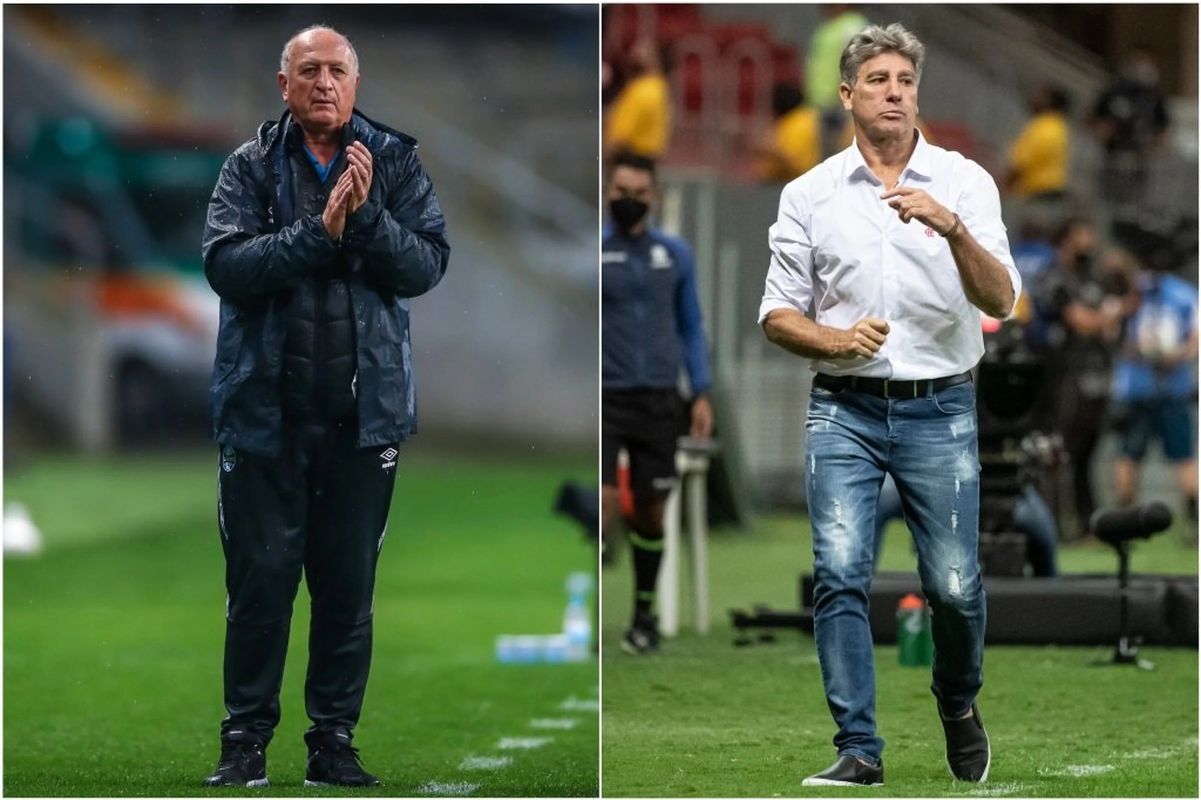 Montagem sobre fotos de Divulgação/Lucas Uebel, Grêmio, e Alexandre Vidal, Flamengo