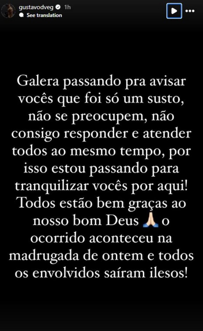 @gustavodveg Instagram / Reprodução @gustavodveg Instagram / Reprodução