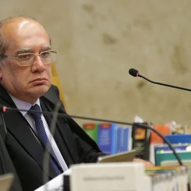 Ministro do Supremo Tribunal Federal (STF) Gilmar Mendes durante sessão para julgamento sobre a restrição ao foro privilegiado.