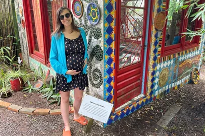 Kelly Matos na galeria a céu aberto Caminho das Serpentes, em Morro Reuter<!-- NICAID(15651163) -->