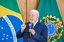 Lula durante conversa com jornalistas.