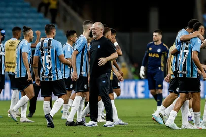 04.05.2025, PORTO ALEGRE, RS, Brasil:Grêmio x Santos, sétima rodada do Brasileirão 2025. Fotos: Duda Fortes/Agencia RBSIndexador: Andre Avila<!-- NICAID(16029694) -->