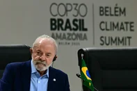Brazil's President Luiz Inacio Lula da Silva attends the General Plenary of Leaders in the framework of the COP30 UN Climate Change Conference in Belem, Para State, Brazil, on November 6, 2025. (Photo by Pablo PORCIUNCULA / AFP)Editoria: WEALocal: BelémIndexador: PABLO PORCIUNCULASecao: international organisationFonte: AFPFotógrafo: STF<!-- NICAID(16162058) -->