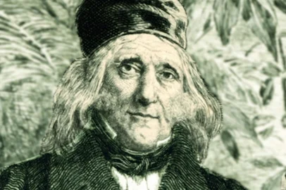 Auguste de Saint-Hilaire (1779-1853), imagem publicada em seu livro póstumo 'Voyage à Rio Grande do Sul (Brésil)', de 1887.<!-- NICAID(14754145) -->