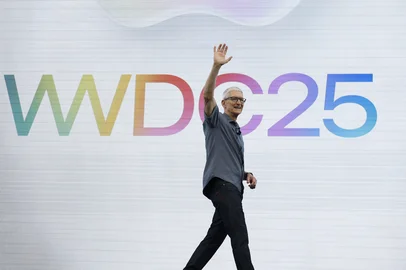 CUPERTINO, CALIFORNIA - JUNE 09: Apple CEO Tim Cook speaks during the Apple Worldwide Developers Conference (WWDC) on June 09, 2025 in Cupertino, California. Cook kicked off the annual Apple WWDC conference, which runs through June 13. Apple is expected to announce design and fuctionality updates to the operating system of its various products.   Justin Sullivan/Getty Images/AFP (Photo by JUSTIN SULLIVAN / GETTY IMAGES NORTH AMERICA / Getty Images via AFP)<!-- NICAID(16056358) -->