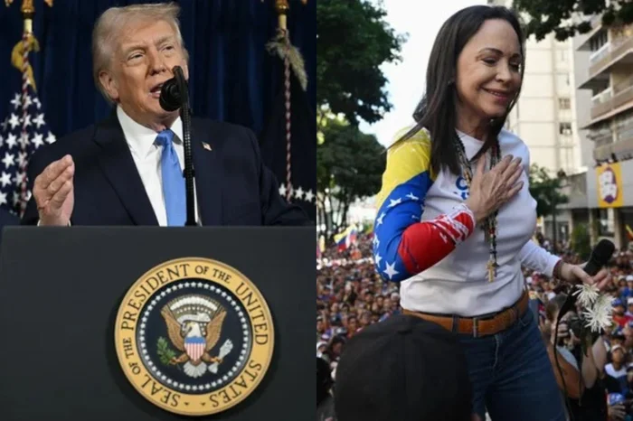 Colagem com fotos de Jim Watson e Federico Parra / AFP