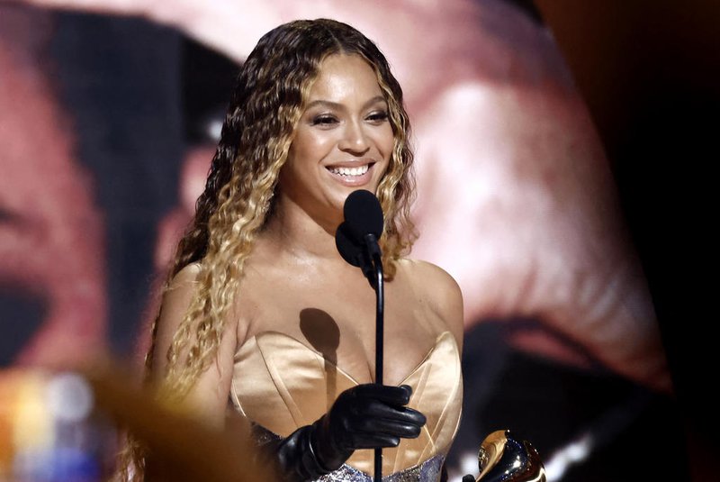 LOS ANGELES, CALIFORNIA - FEBRUARY 05: Beyoncé accepts Best Dance/Electronic Music Album for Renaissance onstage during the 65th GRAMMY Awards at Crypto.com Arena on February 05, 2023 in Los Angeles, California.   Emma McIntyre/Getty Images for The Recording Academy/AFP (Photo by Emma McIntyre / GETTY IMAGES NORTH AMERICA / Getty Images via AFP)<!-- NICAID(15340970) -->