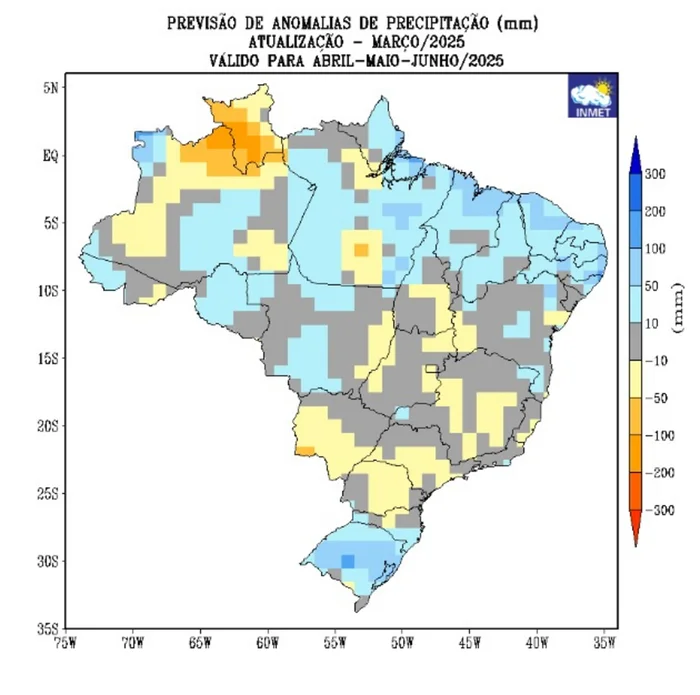 Instituto Nacional de Meteorologia (Inmet) / Reprodução Instituto Nacional de Meteorologia (Inmet) / Reprodução