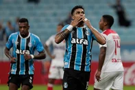 Porto Alegre, RS, Brasil, 08-04-2025: Grêmio vs Atlético Grau pela Copa Sul-Americana, na Arena. Gol de Arezo, no 1-0.  Foto: Renan Mattos / Agência RBS<!-- NICAID(16013033) -->