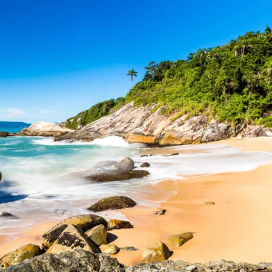Beach in Balneario Camboriu, Santa Catarina, Brazil. Estaleirinho Beach.<!-- NICAID(16080076) -->