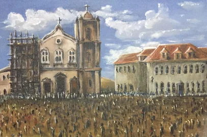 Na capa do livro A Independência do Brasil pelas Províncias de Santa Catarina e São Pedro do Sul, está uma aquarela de Cibele Souto Amade, feita com base em fontes e documentos históricos reunidos pelo escritor Nelson Adams Filho. Nos dá uma ideia de como era em 1822 a região da atual Praça da Matriz, na capital gaúcha. <!-- NICAID(15148651) -->